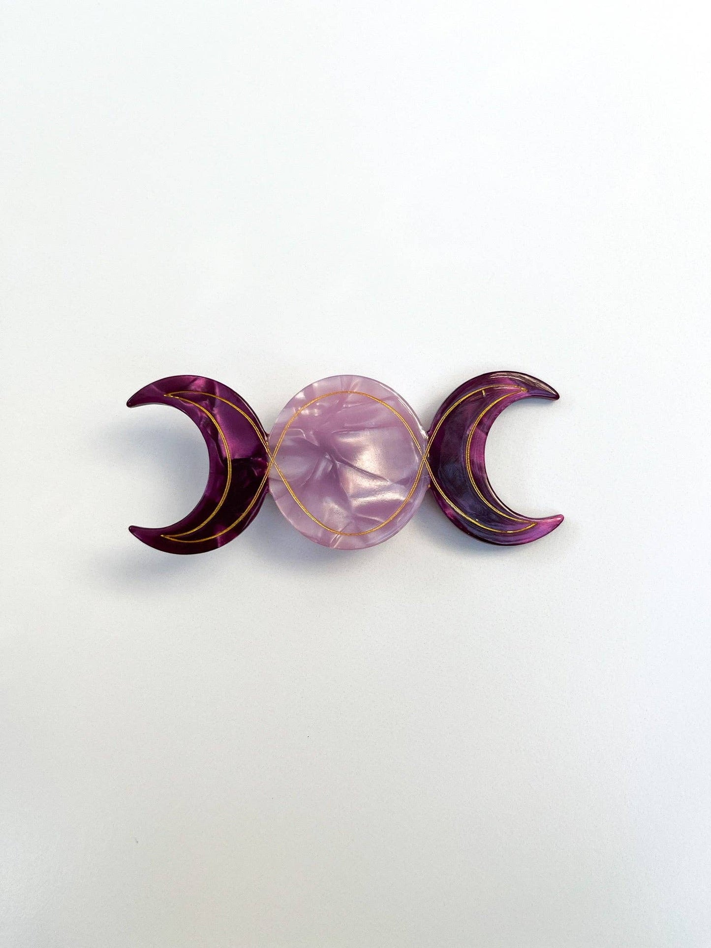 Triple Goddess Barrette: White Opal