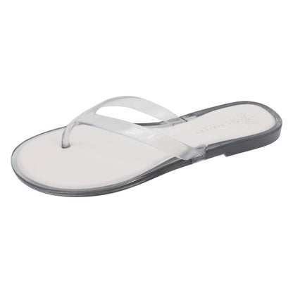 SUNWAVE comfort simple thong clear jelly water-friendly sandal: Clear