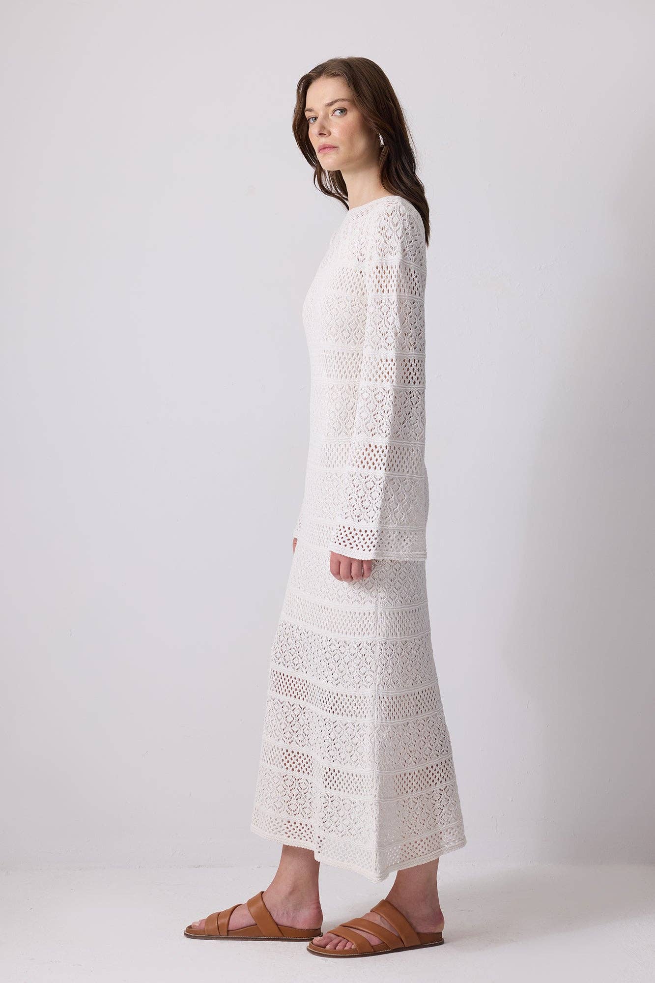 Boho Crochet Knit Maxi Dress