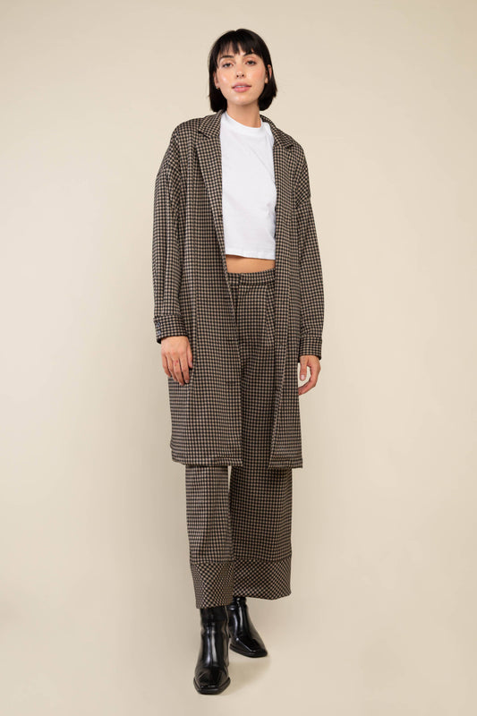 River Gingham Pant: Tan/Black