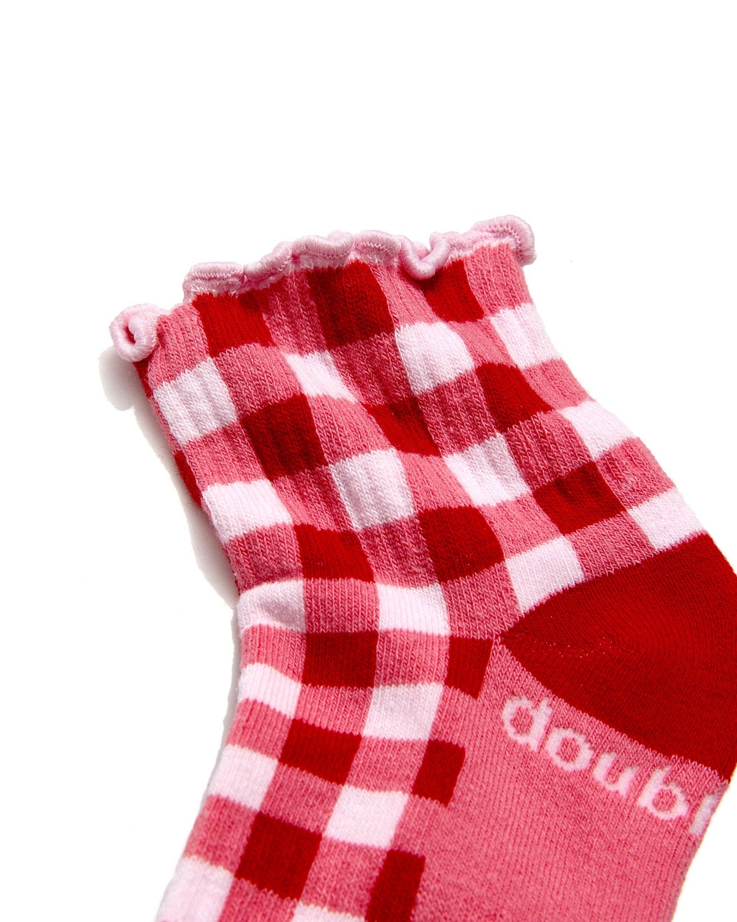 Kenzie Ruffle Quarter Sock: Cherry Pie S/M