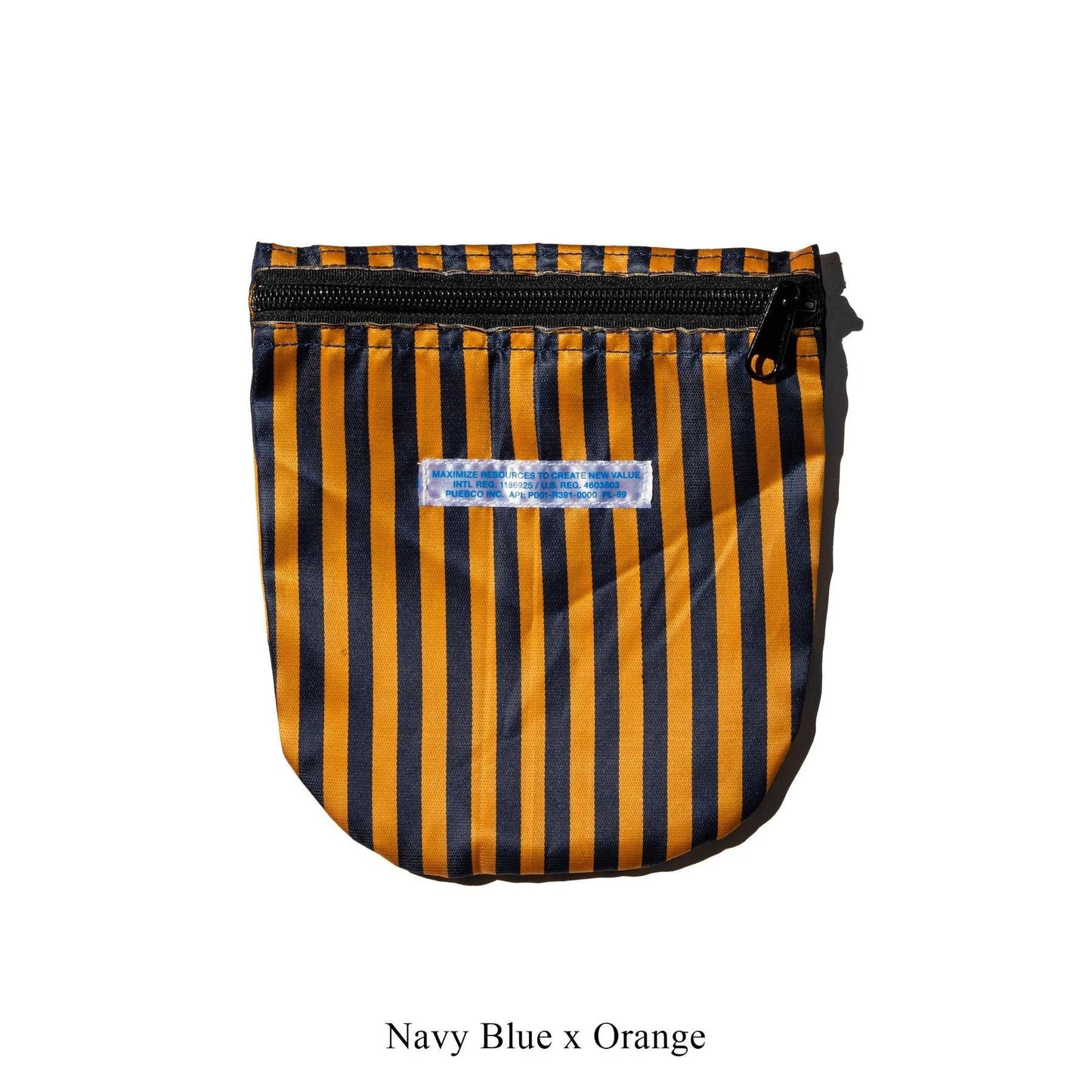 School Tie Fabric Semicircle Pouch: Red x Light Blue