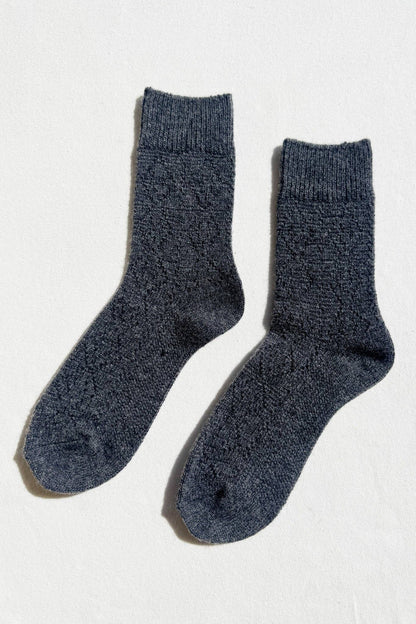 Cashmere Pointelle Socks: Cream