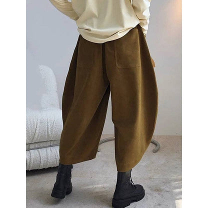 Harem Wide Leg Elastic Waist Split-Joint Pants