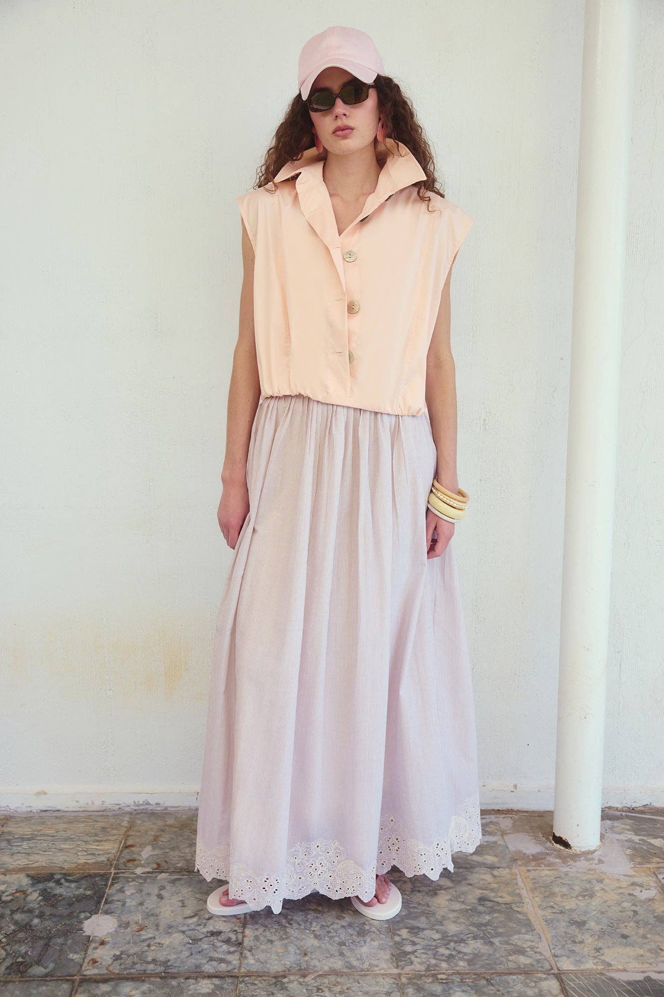 Crop Vest: Salmon