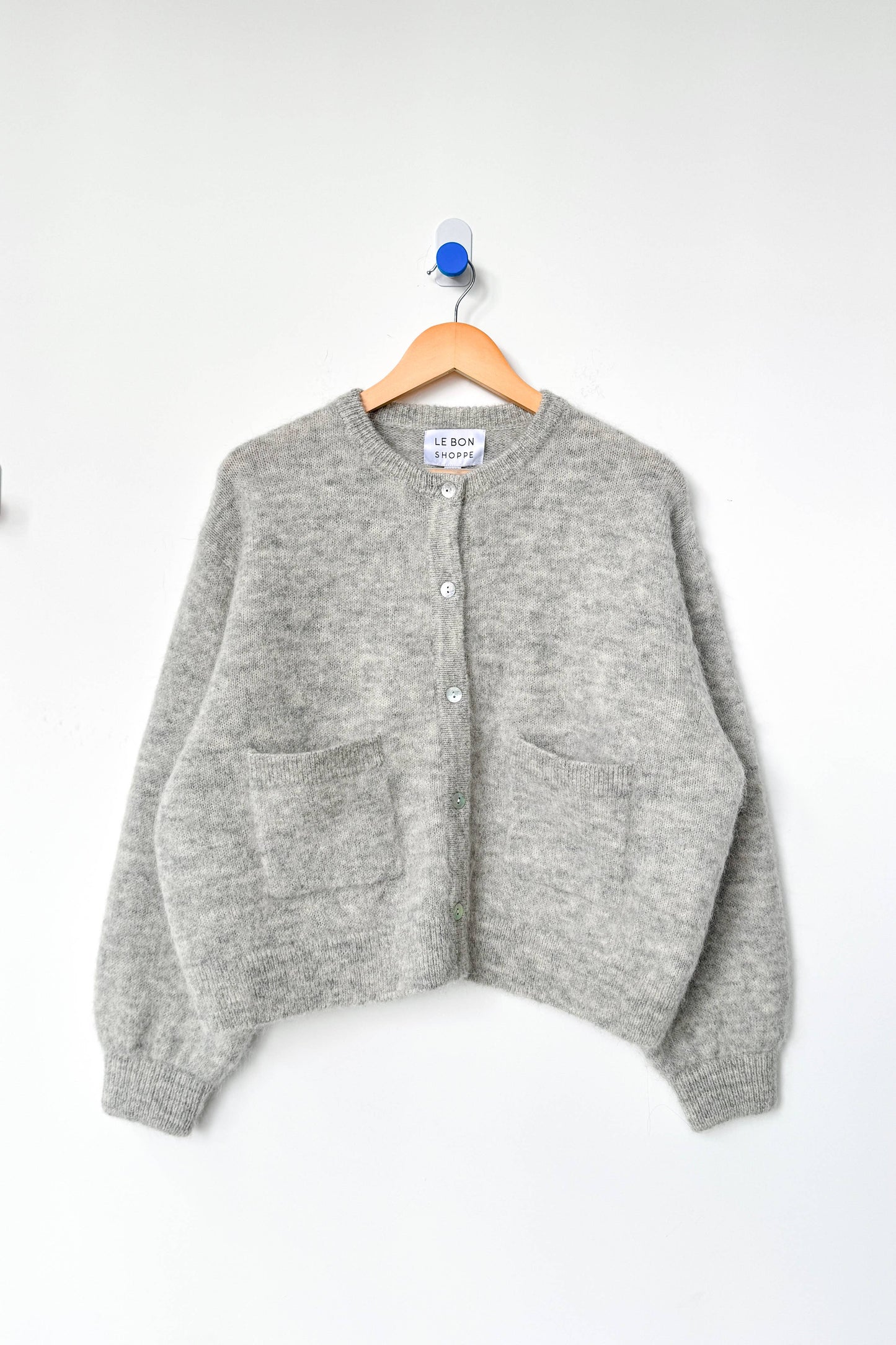 Amélie Alpaca Cardigan: Light Grey