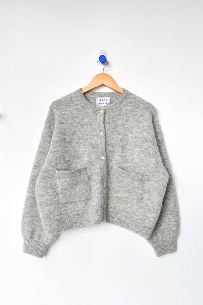 Amélie Alpaca Cardigan: Light Grey