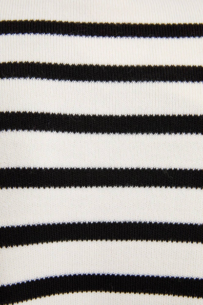Striped Knit Sweater - Black