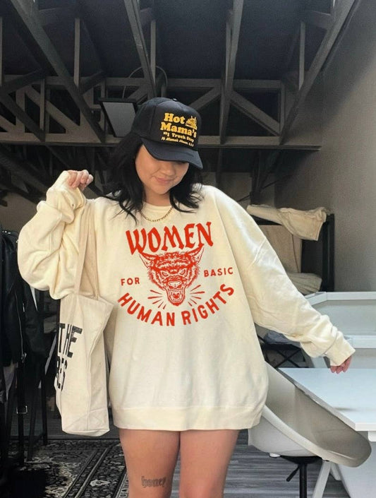 Women for basic human rights Graphic Sweatshirt - Ivory