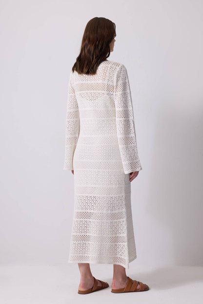 Boho Crochet Knit Maxi Dress