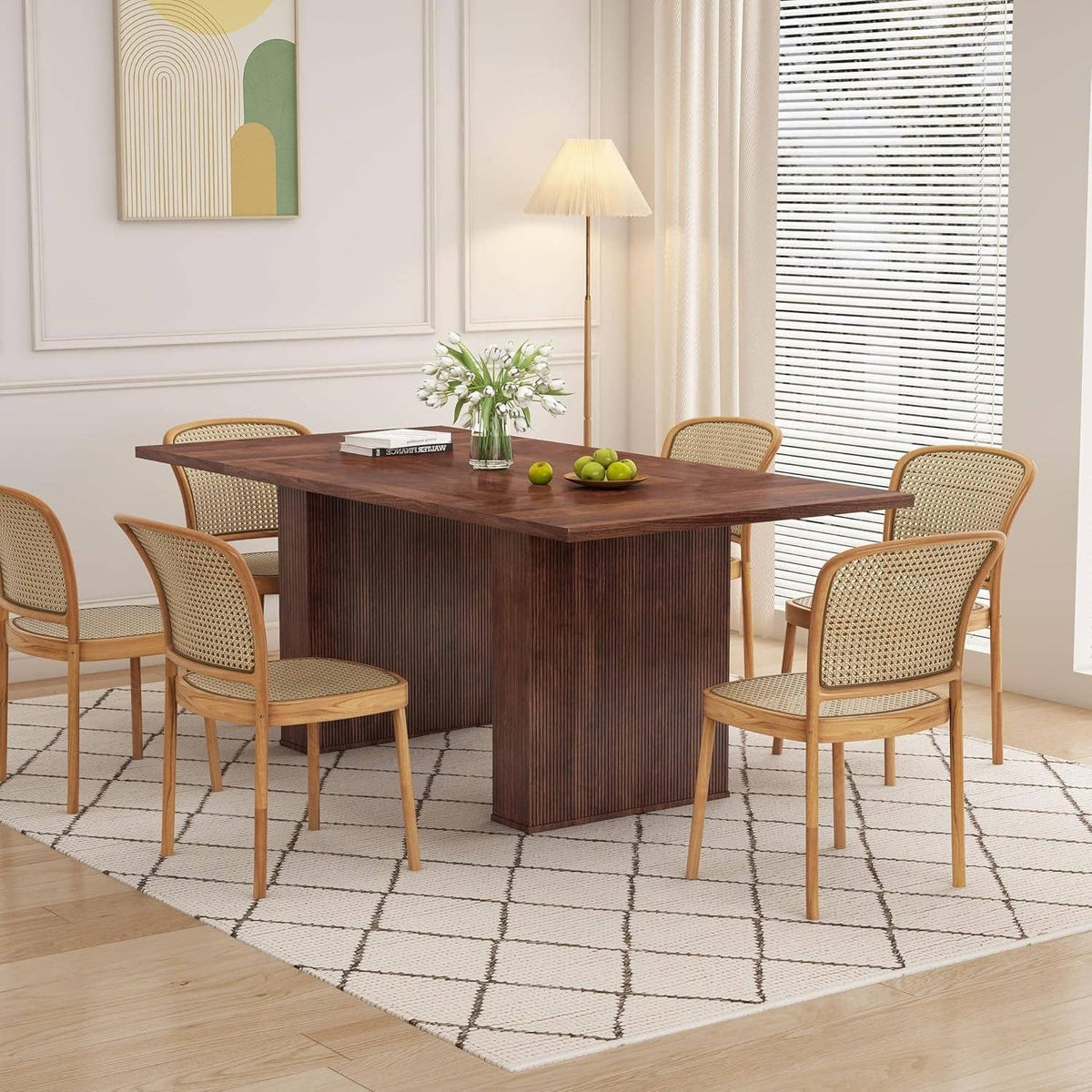 78 Inch Walnut Dining Table Modern Farmhouse Rectangular: Walnut 78" Rectangular