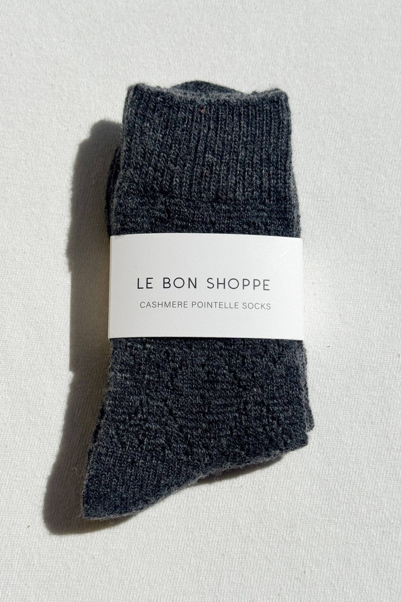Cashmere Pointelle Socks: Cream