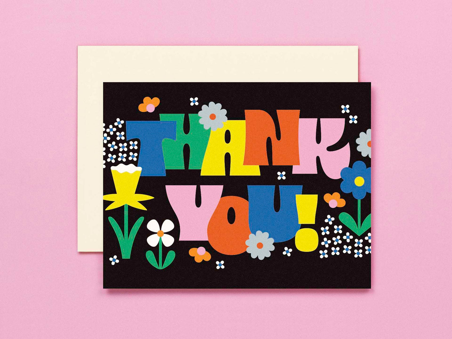 Grateful Garden • Graphic Flowers Thank You Card