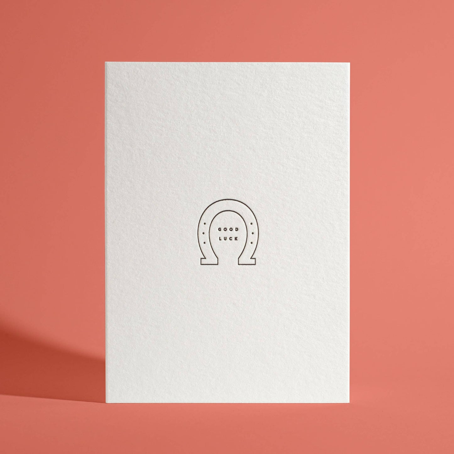 Good Luck Horseshoe Letterpress Greeting Card