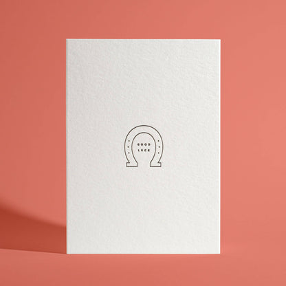 Good Luck Horseshoe Letterpress Greeting Card
