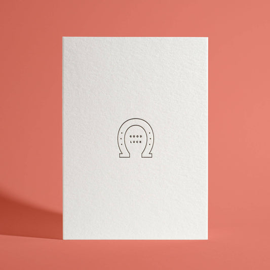 Good Luck Horseshoe Letterpress Greeting Card