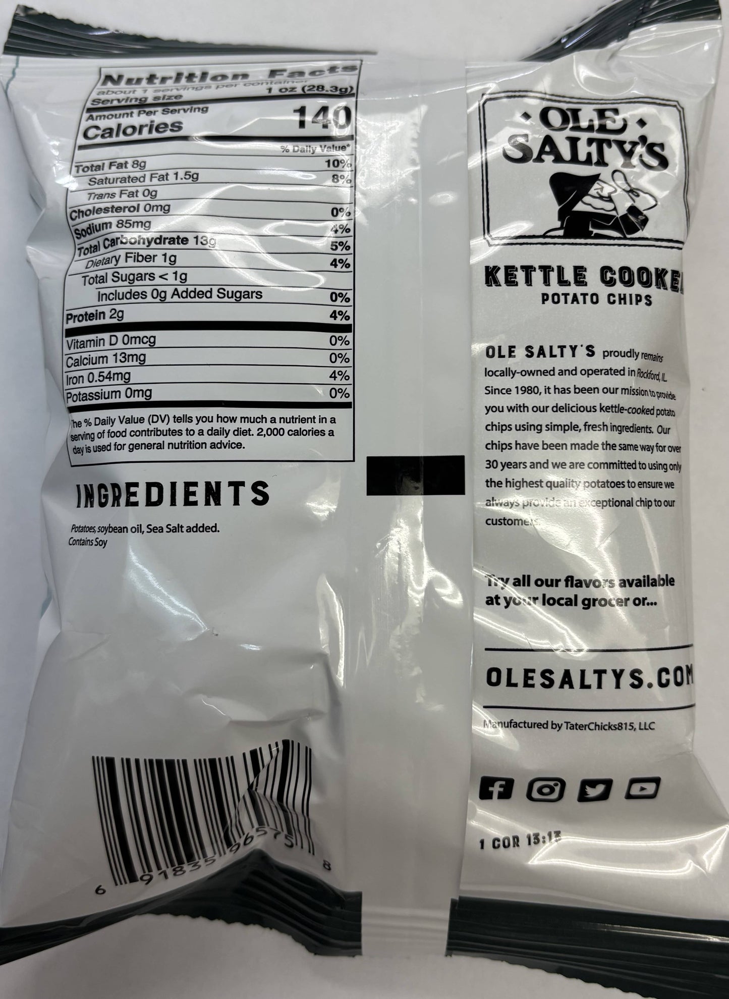 1.25oz Sea Salt Kettle Cooked Potato Chips