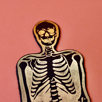 Skeleton Bookmark: Black & Gold