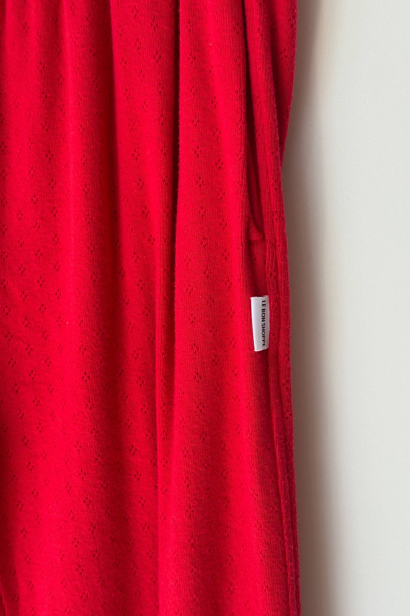 Pointelle Serene Jogger: RED APPLE