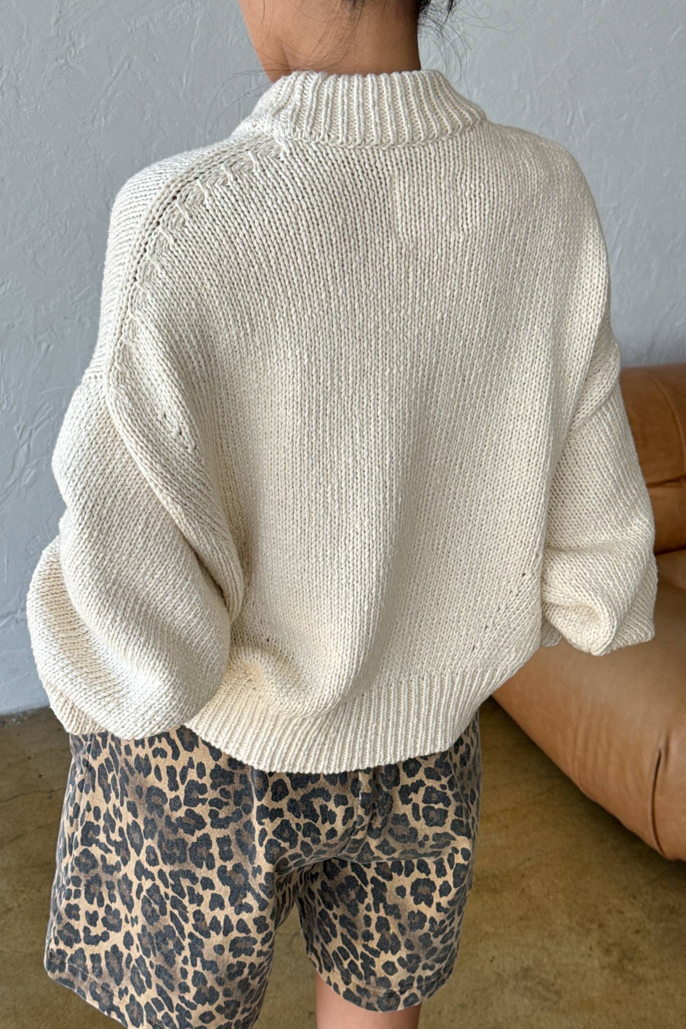 Zoe Cotton Sweater: Naturel
