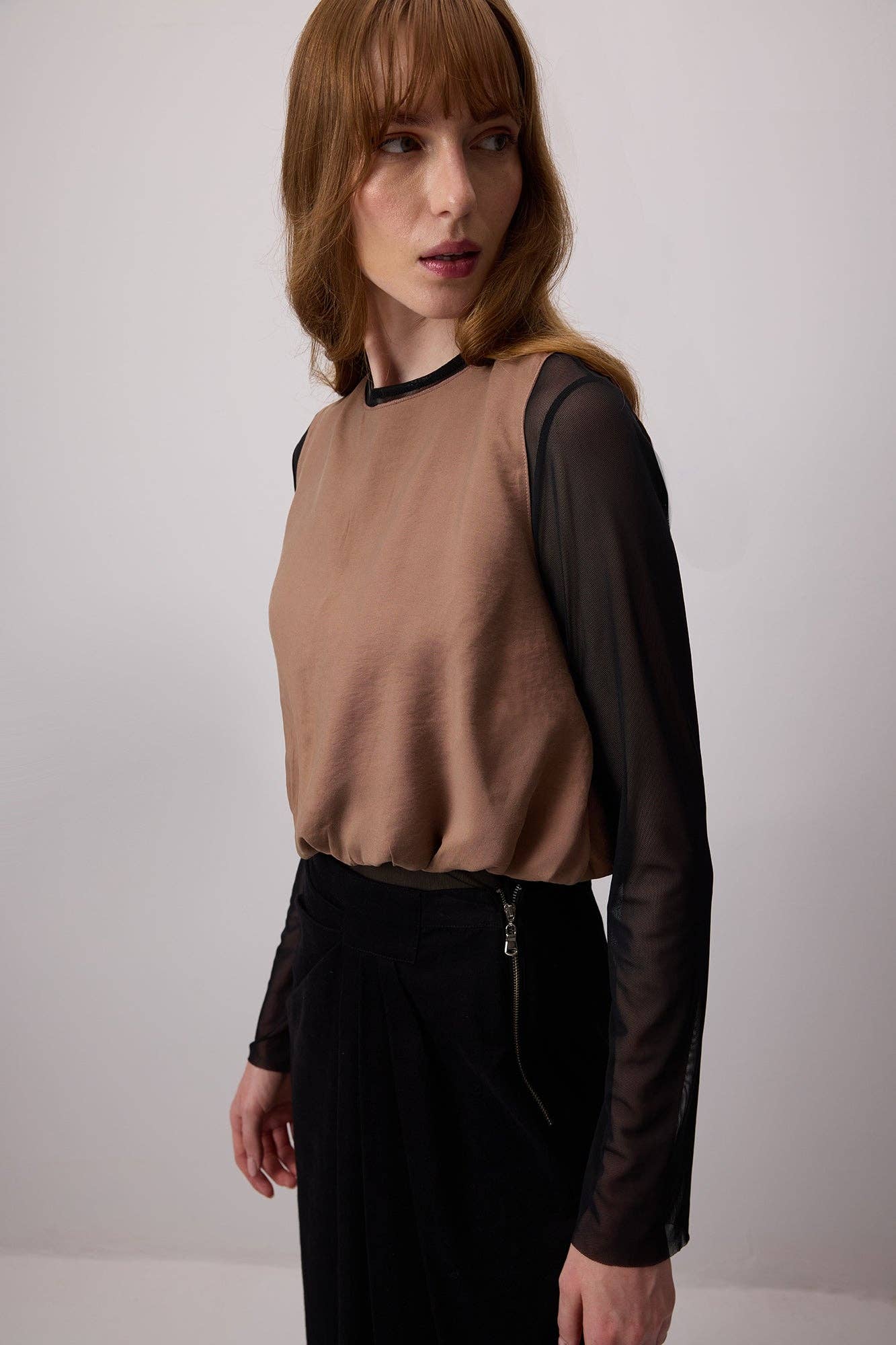 BALLOON MODAL BLOUSE: Kahverengi / M