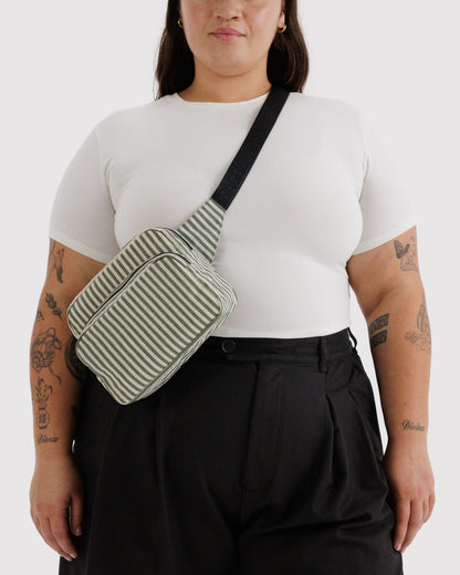 BAGGU Fanny Pack - Sage Stripe