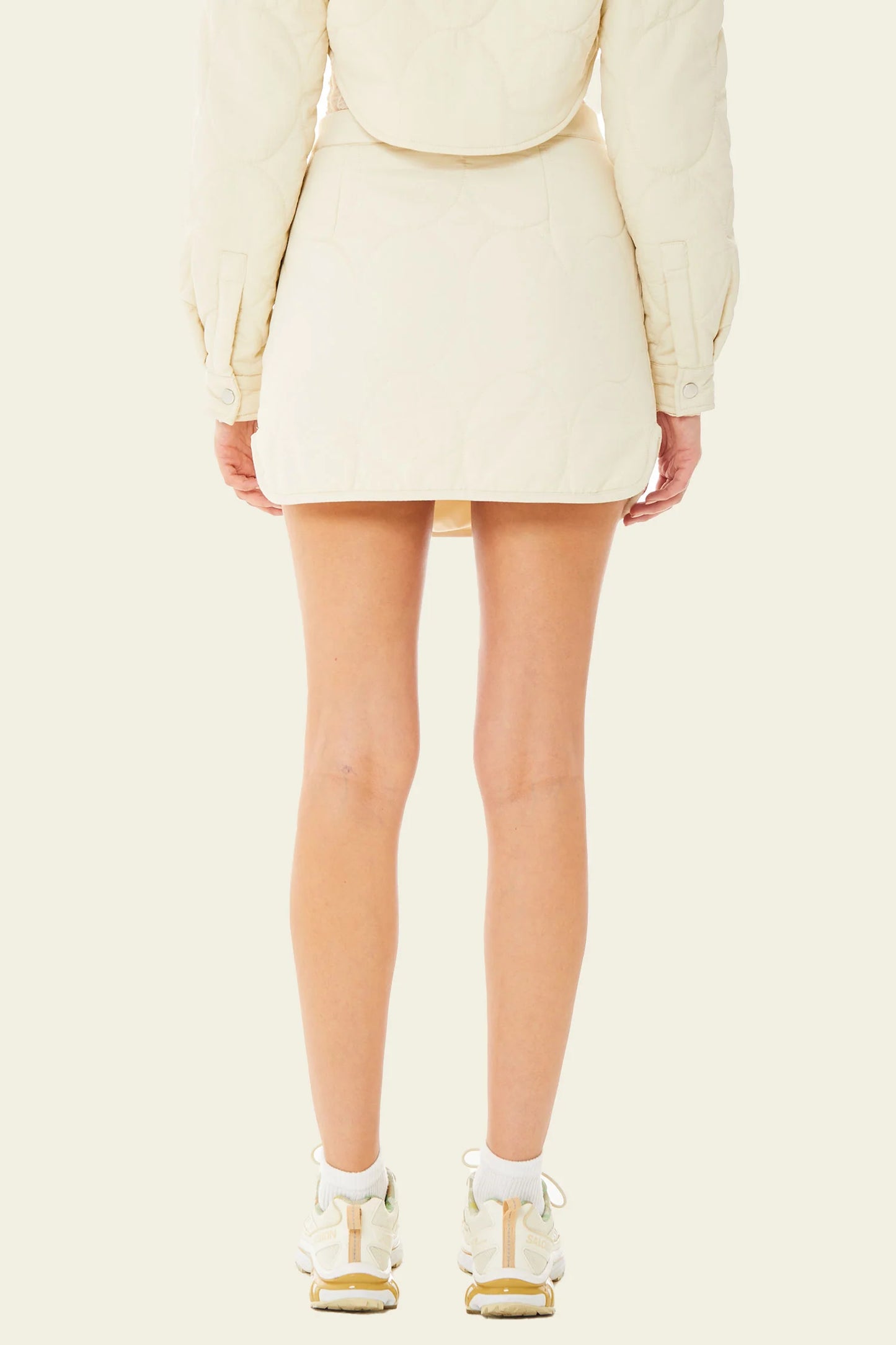 Pandora Quilted Skirt - Pearl