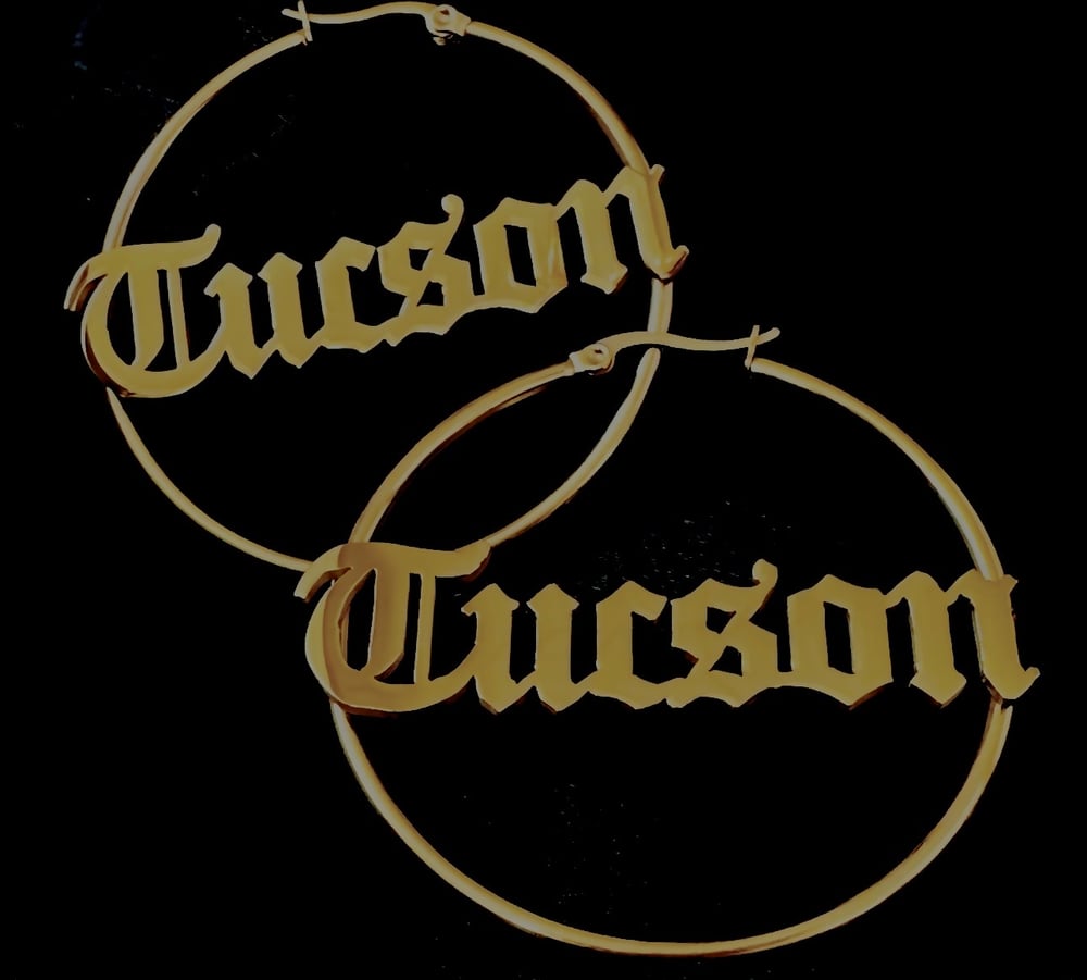 Tucson Old English Gold Hoops