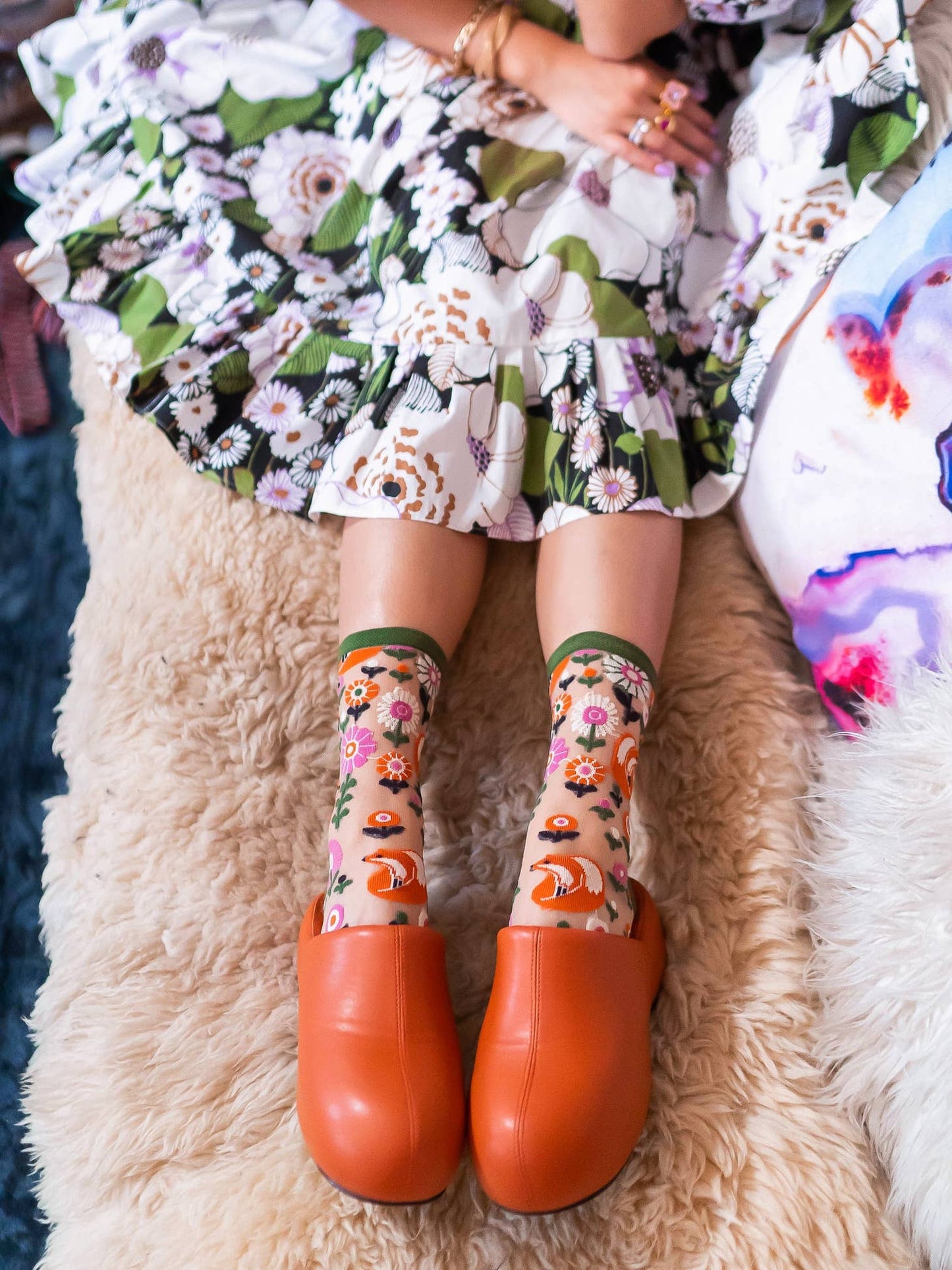 Feeling Foxy Sheer Crew Sock