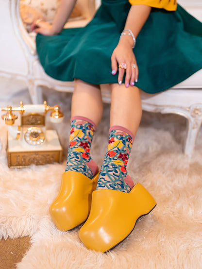 Tapestry Vines Sheer Crew Sock