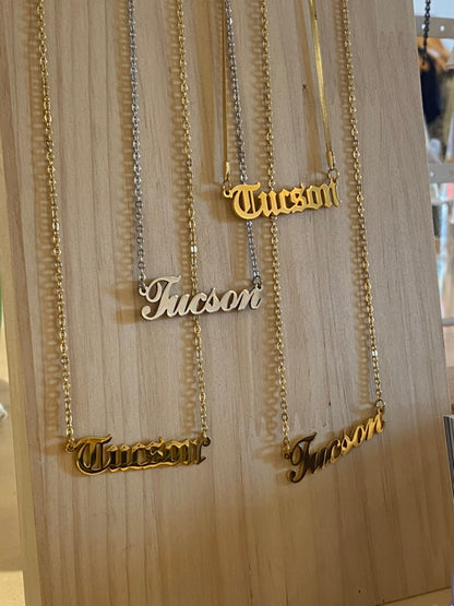 Tucson Script Necklace - Gold