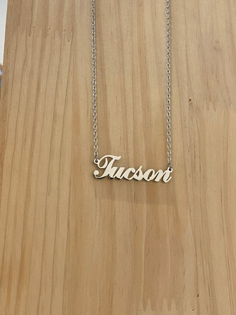 Tucson Script Necklace - Silver