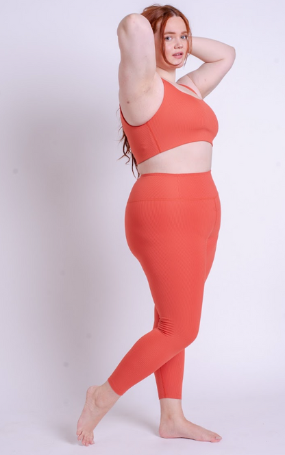 Girlfriend Collective Rib High-Rise Legging - Red Clay