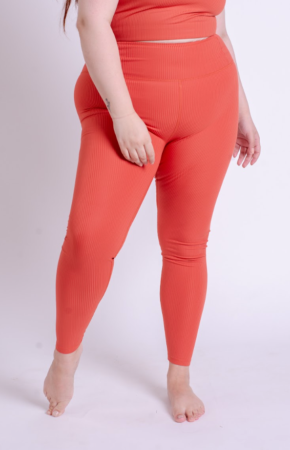 Girlfriend Collective Rib High-Rise Legging - Red Clay