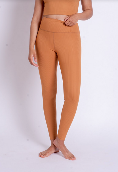Girlfriend Collective Rib High-Rise Legging - Toffee