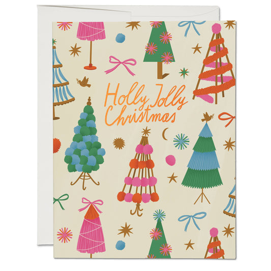 Holly Jolly Christmas Trees Card